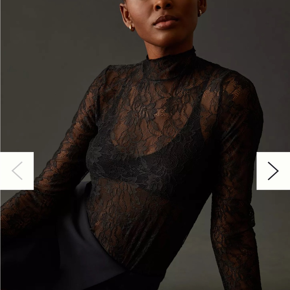 Brand new lace mock neck shirt